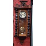 A mahogany eight-day Vienna wall clock, regulator movement, c.