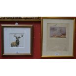 Johns, Red Alert, signed, limited edition 113/195 print; another Stag print, The Shadow,