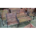 A 20th century cast metal supported seating set,
