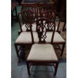 A set of six George III mahogany dining chairs, c.