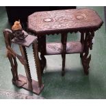 A 19th century Indian carved table;
