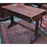 A George IV rosewood rectangular library table,