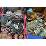 Ceramics - a Royal Albert Silver Birch pattern teapot; a Royal Doulton character jug,