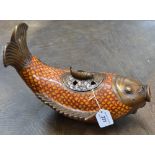 A modern Chinese cloisonné censor, as a Golden Carp,