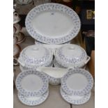 A Wedgwood Windrush pattern six place dinner service, comprising dinner plates, salad plates,