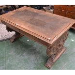 A late 19th/early 20th century oak centre table,