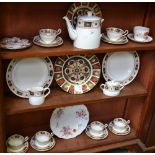 A Royal Crown Derby Border pattern 27cm plate; another; others, similar, side plates,