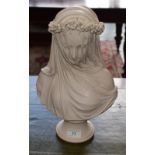 An Filli Firenze composition bust, veiled maiden,