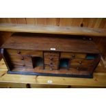 A 19th century mahogany bureau interior