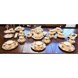 A Royal Albert Old Country Roses pattern dinner and tea service, for six, comprising dinner plates,