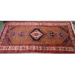 A hand knotted Turkish rug, traditional design,