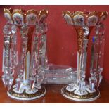 A pair of 19th century Bohemian glass lustres Condition Report: The main body of