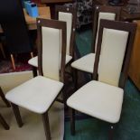 A set of four contemporary dining chairs,