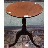 A George III mahogany wine/occasional table, of small proportions, circular top,