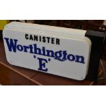 Advertising - a wall mounted double sided breweriana sign, Worthington 'E',