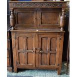 A 20th century oak duodarn/court cupboard,