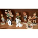 Ceramics - a Goebel figure, Farm Girl and Ducks; others, Watering Flower,