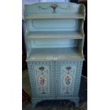 A 19th century painted waterfall bookcase/cabinet,