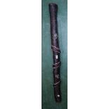 An Australian didgeridoo, typically constructed of termite-bored hardwood,