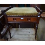 A Victorian mahogany piano stool,