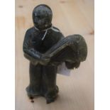 A Chinese Republican soapstone figural carving, as a female peasant,