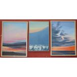 Alan Bailey (local interest) A pair, Abstract panels, Corbar Sky, nos 2 and 3 69cm x 49cm; another,