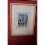 Michael Crawley The Cathedral from Queen Street, Derby signed, watercolour,
