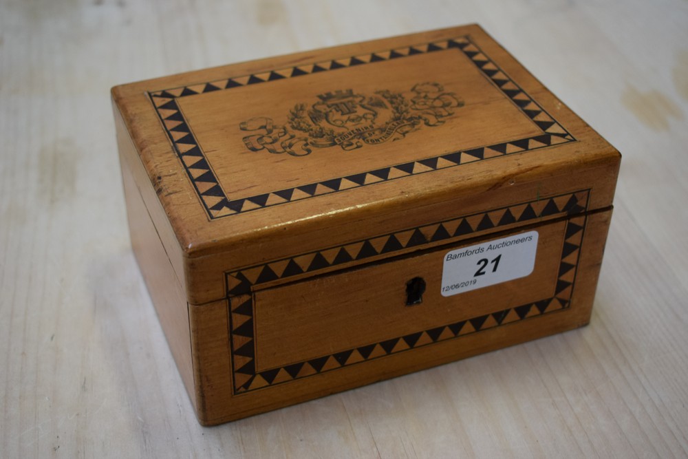 A late 19th century French rectangular stately tourist's souvenir box,
