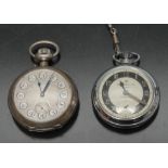 Watches - An unusual continental silver pocket watch, stamped 800,