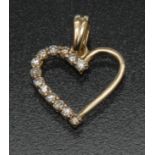 A contemporary certified diamond open heart pendant,