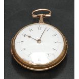 A George III 18ct gold pair cased pocket watch, Richard Brook, Poultry, London, white enamel dial,