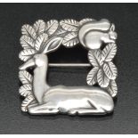 A Georg Jensen silver brooch designed by Arno Malinowski,