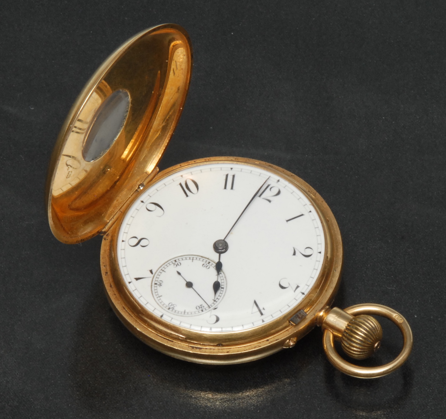 A Victorian 18ct gold cased half hunter pocket watch, David Innes, 65 Great Tower St, London,