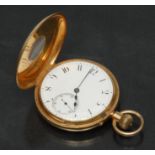 A Victorian 18ct gold cased half hunter pocket watch, David Innes, 65 Great Tower St, London,