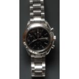 Omega - a gentleman's speedmaster automatic wristwatch, ref 35135000, black dial,