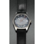 Omega - a late 1960s Gentleman's automatic Geneve wristwatch, dark blue dial, double block batons,