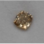A certified loose diamond, fancy deep browny yellow, 0.