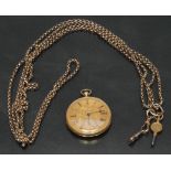 A 19th century continental yellow metal open face pocket watch, E Raffin Geneve,