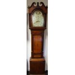 A George III mahogany crossbanded oak longcase clock, Southampton, c.