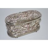 A 19th century silver plated bronze jewellery casket,