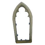 Garden Statuary - an English Stone inc quartz arched Gothic window,