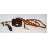 Two leather hand stitched dog leads,