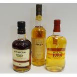 Whisky - Isle of Jura, 70cl; Edradour, 10year; Oban,