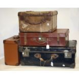 Vintage Luggage - an early 20th century blue suitcase,