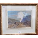 Robert G D Alexander (1875 - 1945) Brentwood Station, Essex label to verso, watercolour, 24.