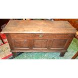 A 19th century oak blanket chest,