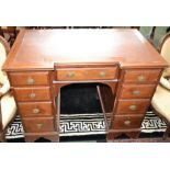 A 19th century mahogany kneehole desk,