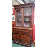 A Victorian mahogany secretaire bookcase,