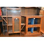 An Arts and Crafts oak wall hanging cabinet,