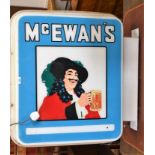 Advertising - a wall mounted double sided breweriana sign, McEwan's,